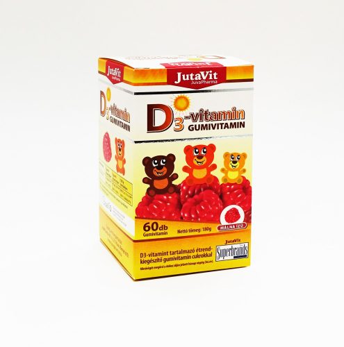 JutaVit D3-vitamin Gumivitamin málna ízű 60 db