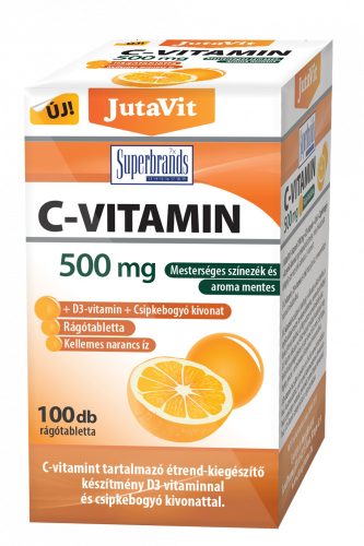 JutaVit C-vitamin 500mg + D3 2000NE rágótabletta 100 db