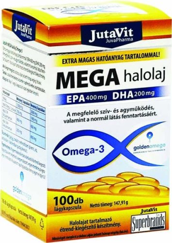 JutaVit Mega halolaj Omega-3 lágyzselatin kapszula 100db
