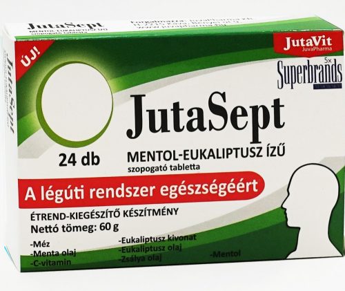 Jutasept mentol-eukapliptusz ízű szopogató tabletta 24 db