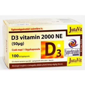 JutaVit D3-Vitamin 2000NE lágykapszula 100db
